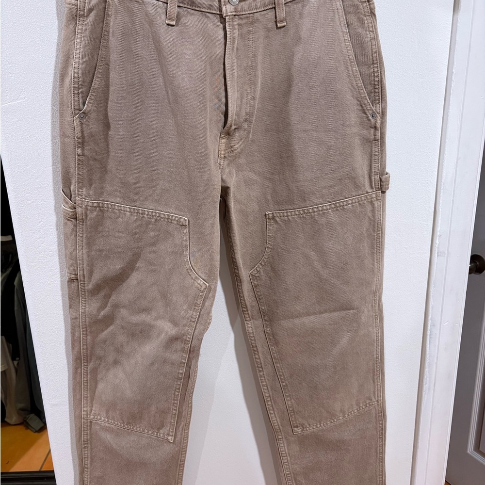 Abercrombie Men's Double knee Pants in light brown size 32 30